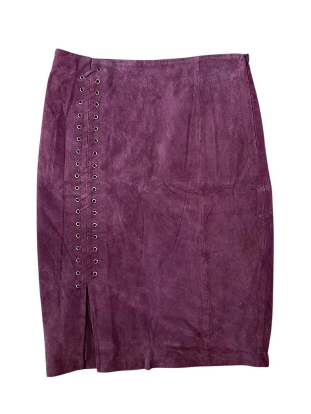 Hal Rubenstein Christine Genuine Leather Suede Pencil Skirt
